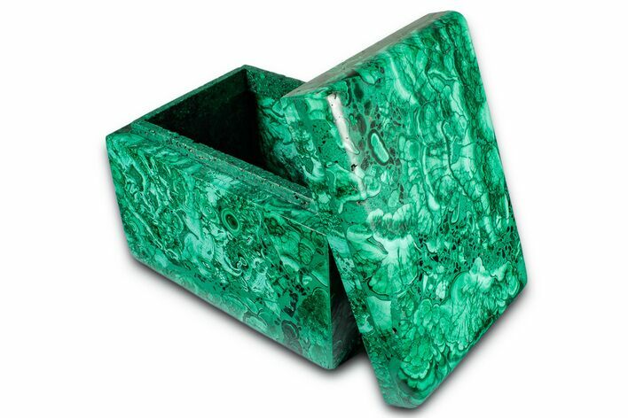 Wide Malachite Jewelry Box - DR Congo #335716
